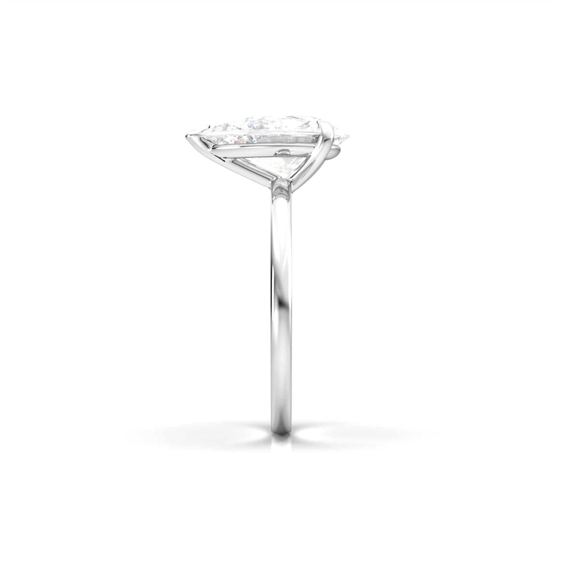Pear Solitaire Diamond Engagement Ring - Moissanite Engagement Rings