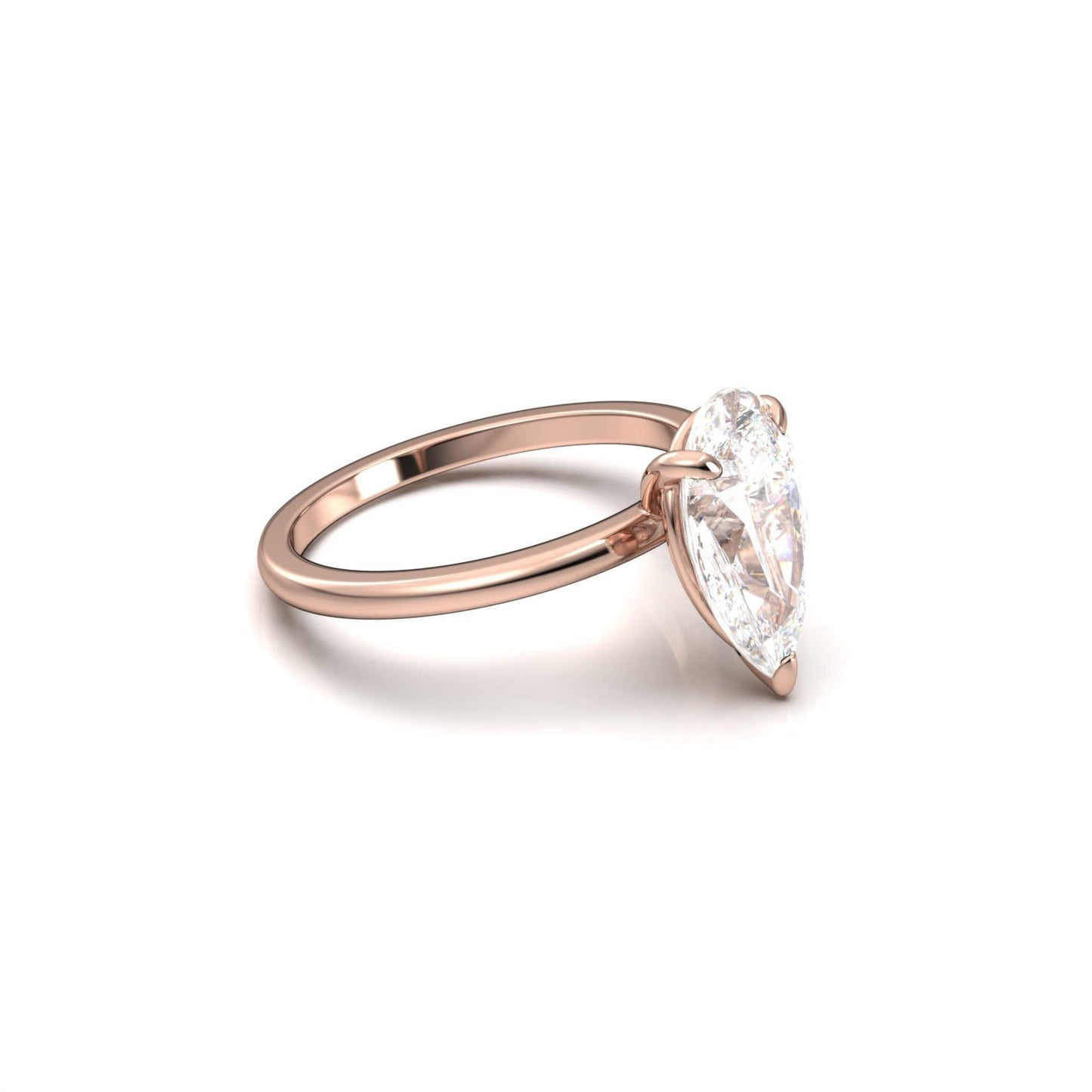 Pear Solitaire Diamond Engagement Ring - Moissanite Engagement Rings