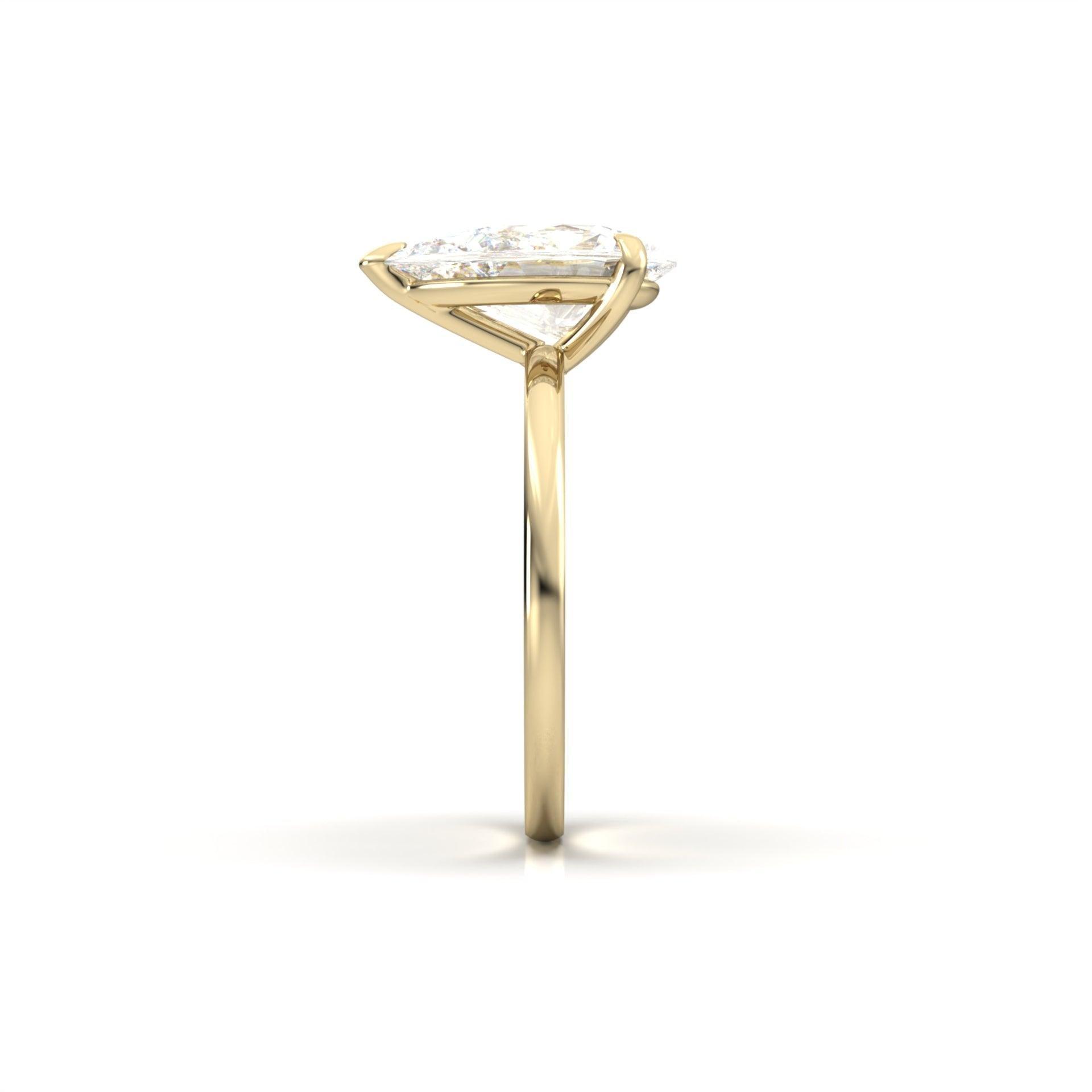 Pear Solitaire Diamond Engagement Ring - Moissanite Engagement Rings
