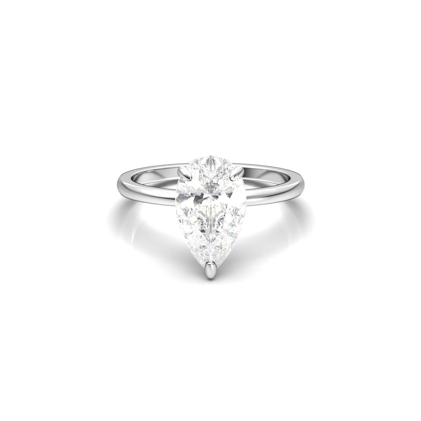 Pear Solitaire Diamond Engagement Ring - Moissanite Engagement Rings