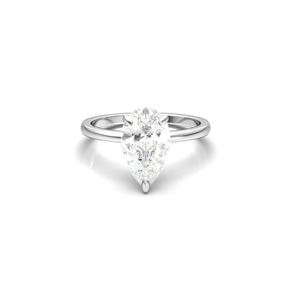 Pear Solitaire Diamond Engagement Ring - Moissanite Engagement Rings