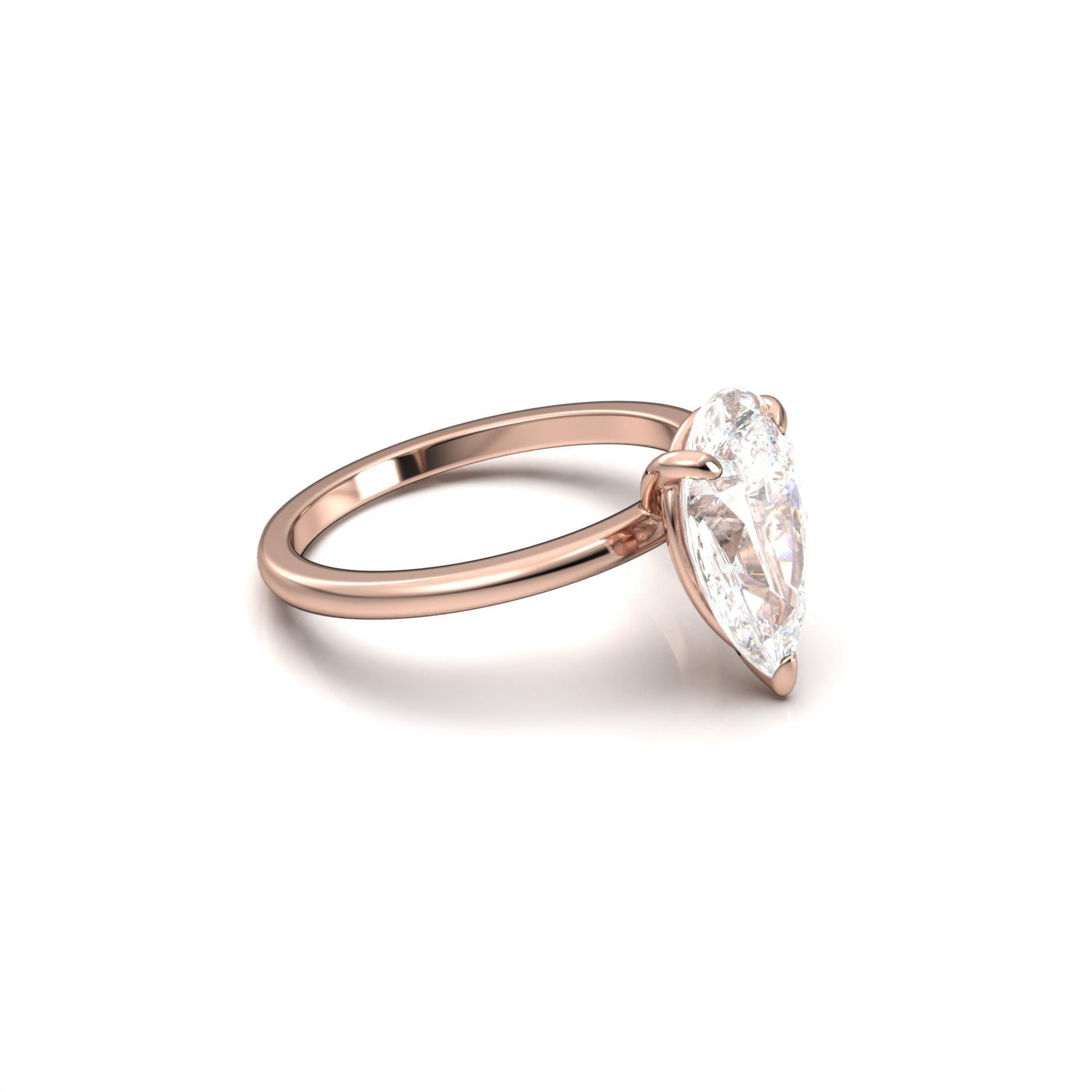 Pear Solitaire Moissanite Engagement Ring - Moissanite Engagement Rings