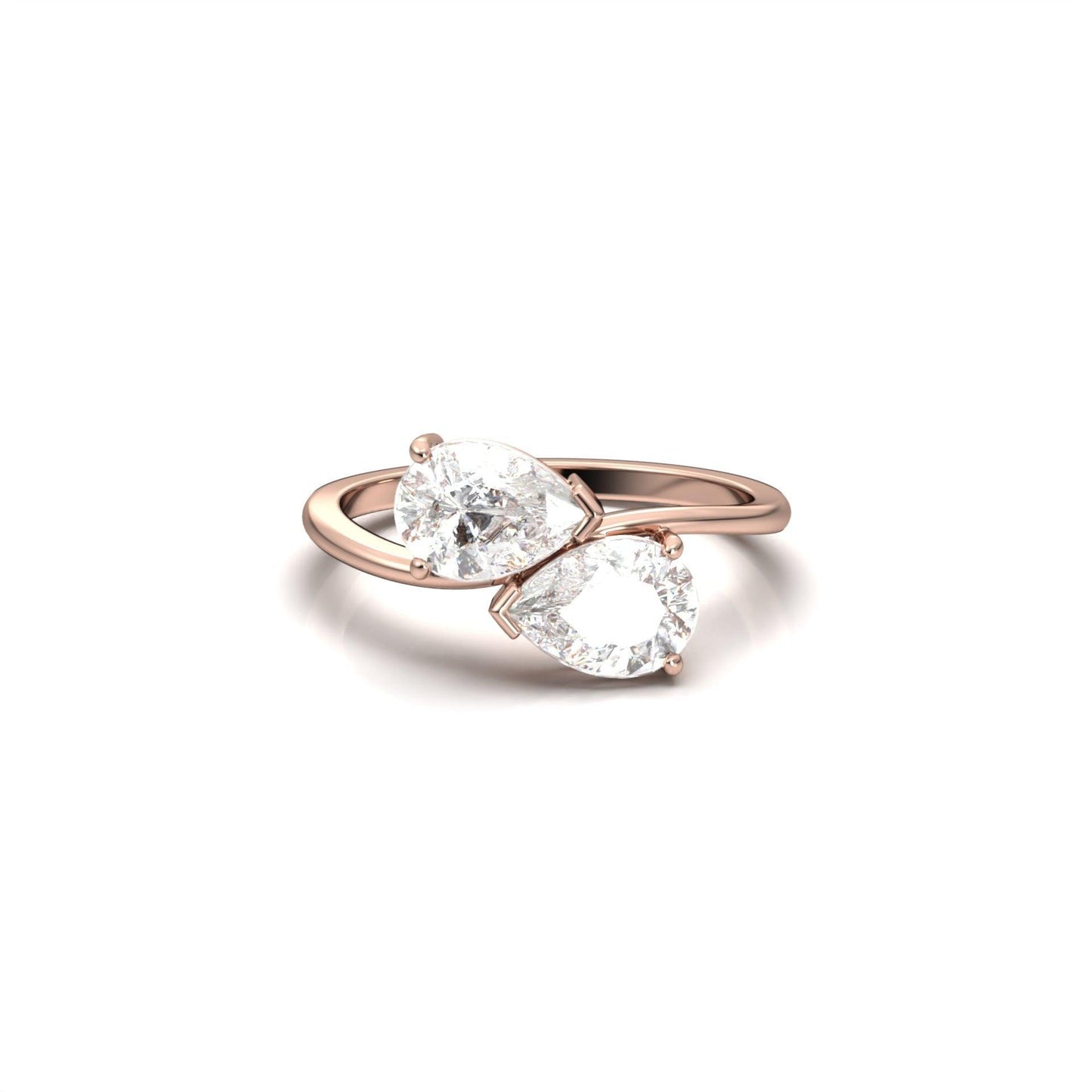 Pear Two - Stone Diamond Engagement Ring - Moissanite Engagement Rings