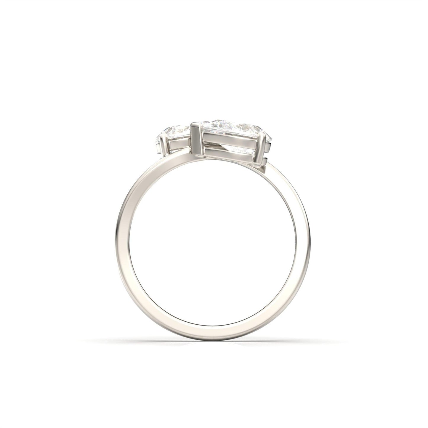 Pear Two - Stone Diamond Engagement Ring - Moissanite Engagement Rings