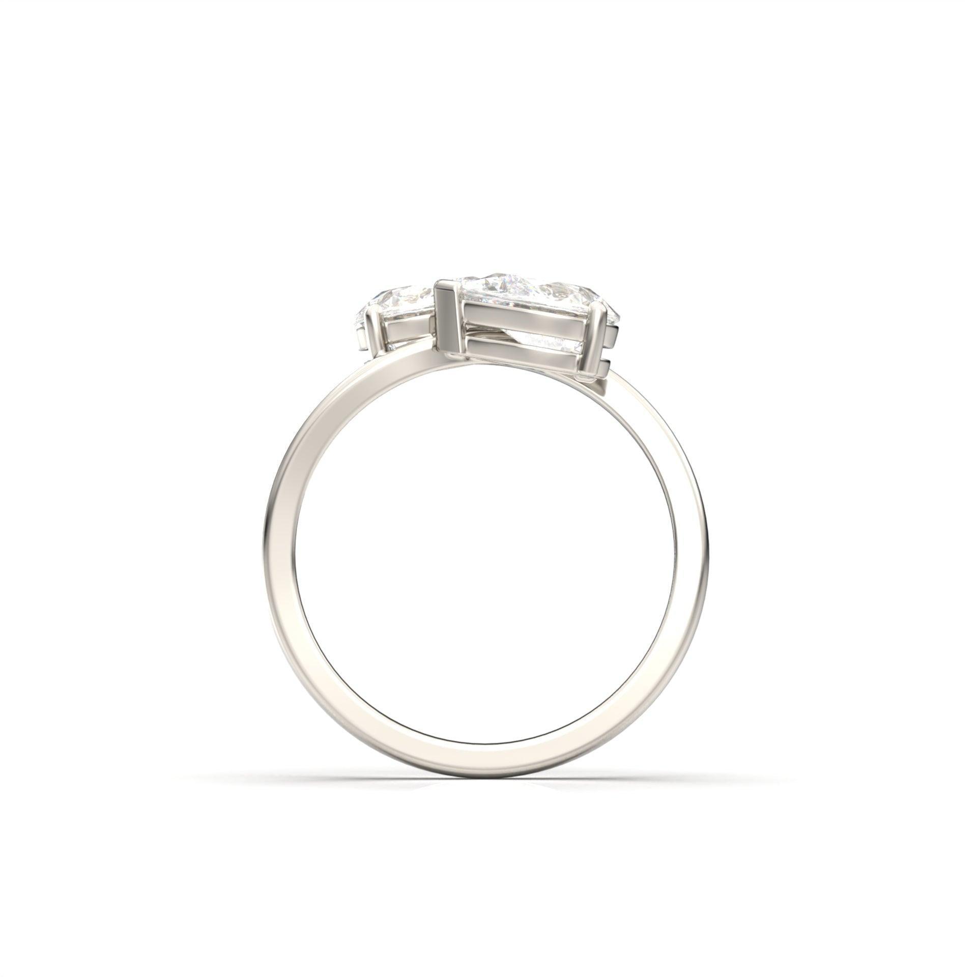 Pear Two - Stone Diamond Engagement Ring - Moissanite Engagement Rings