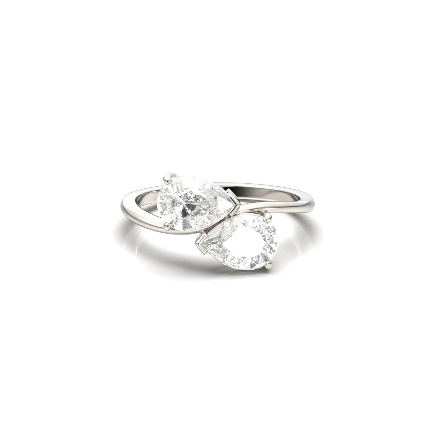 Pear Two - Stone Diamond Engagement Ring - Moissanite Engagement Rings