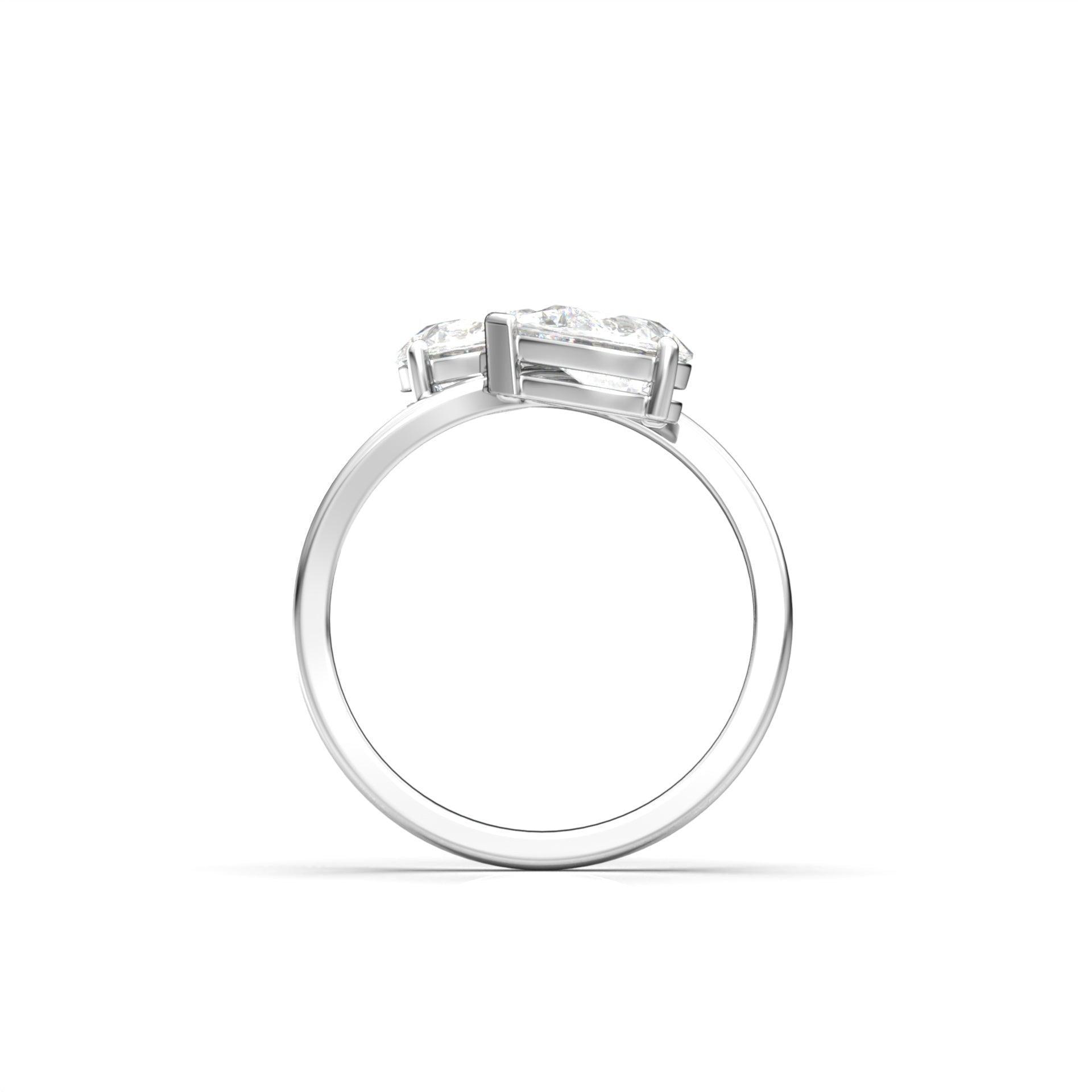 Pear Two - Stone Diamond Engagement Ring - Moissanite Engagement Rings