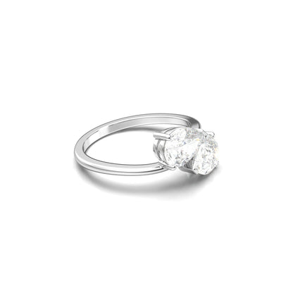Pear Two - Stone Diamond Engagement Ring - Moissanite Engagement Rings
