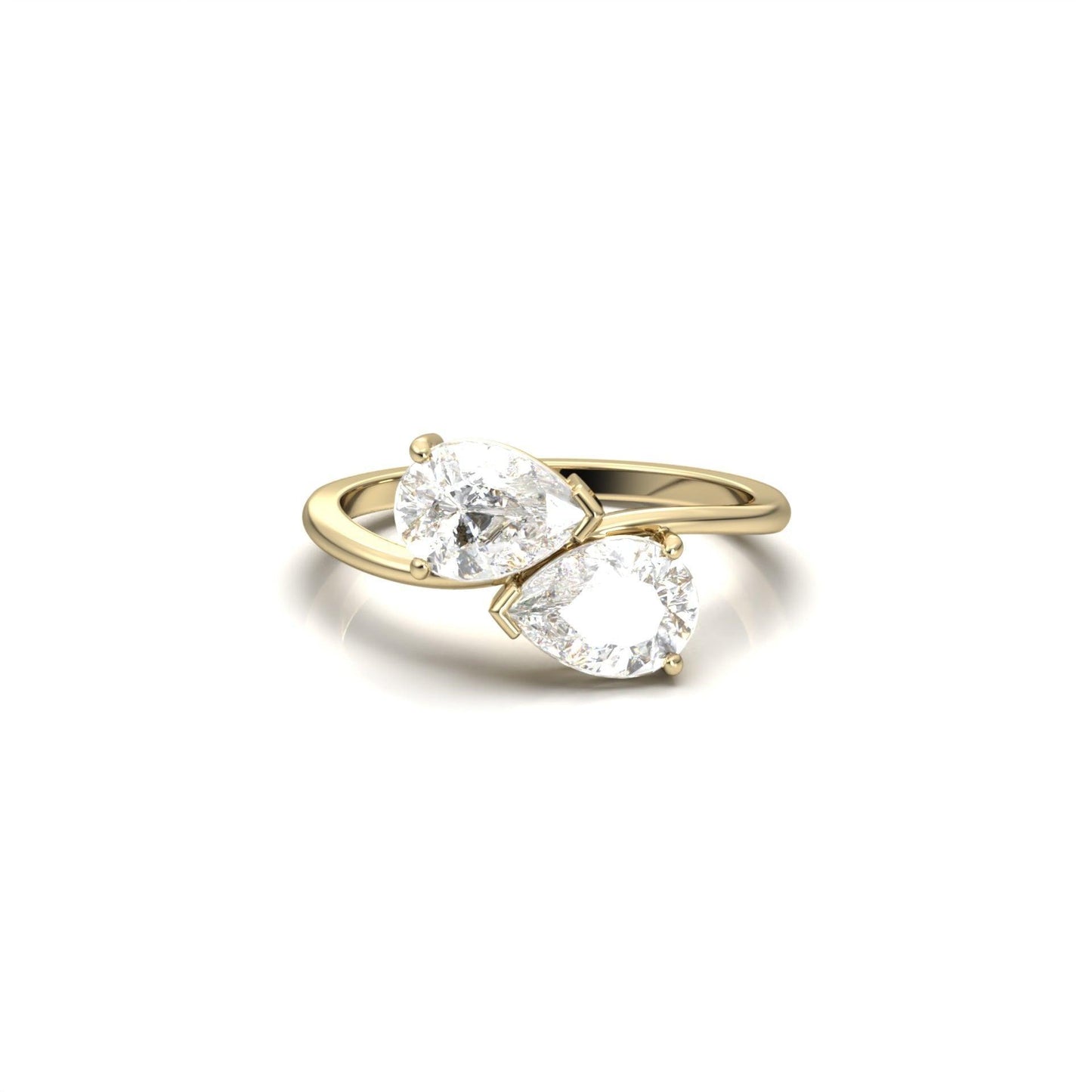 Pear Two - Stone Diamond Engagement Ring - Moissanite Engagement Rings