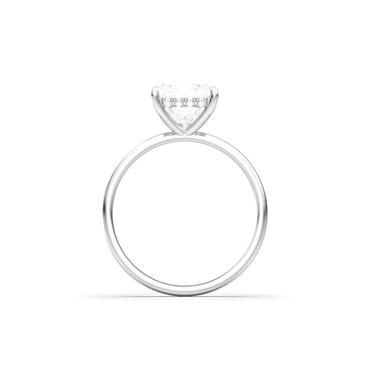 Princess Hidden Halo Diamond Engagement Ring - Moissanite Engagement Rings