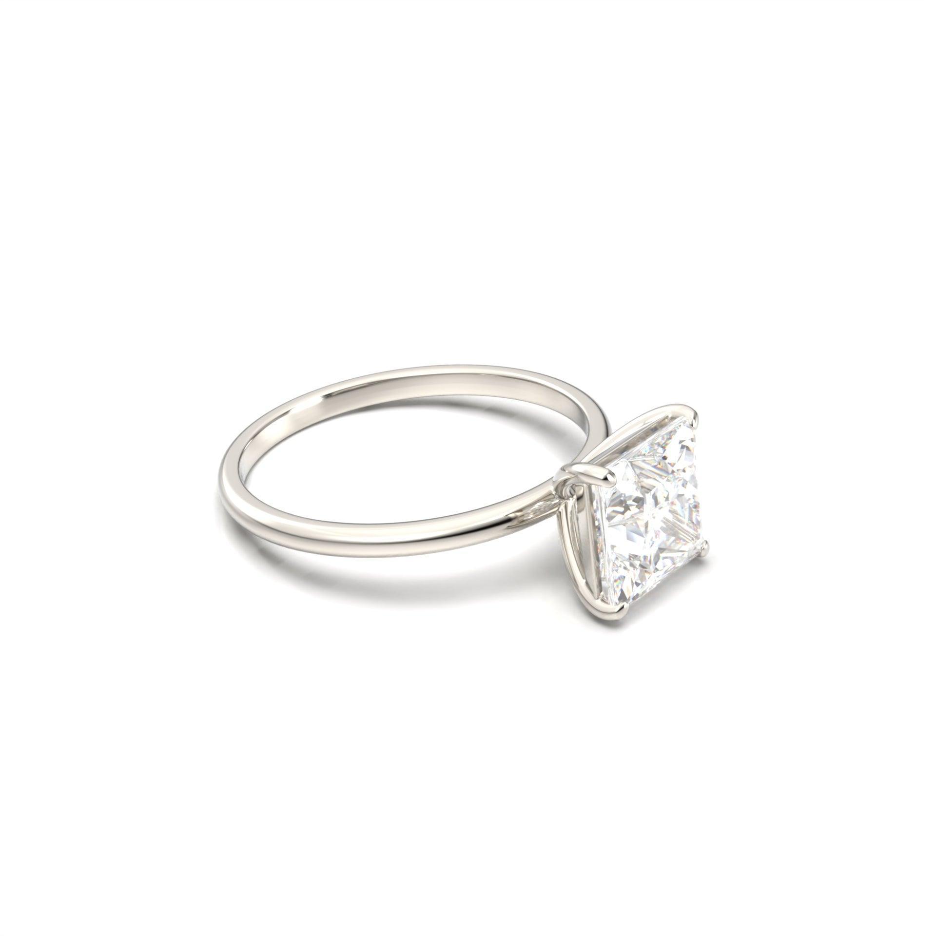 Princess Solitaire Moissanite Engagement Ring - Moissanite Engagement Rings