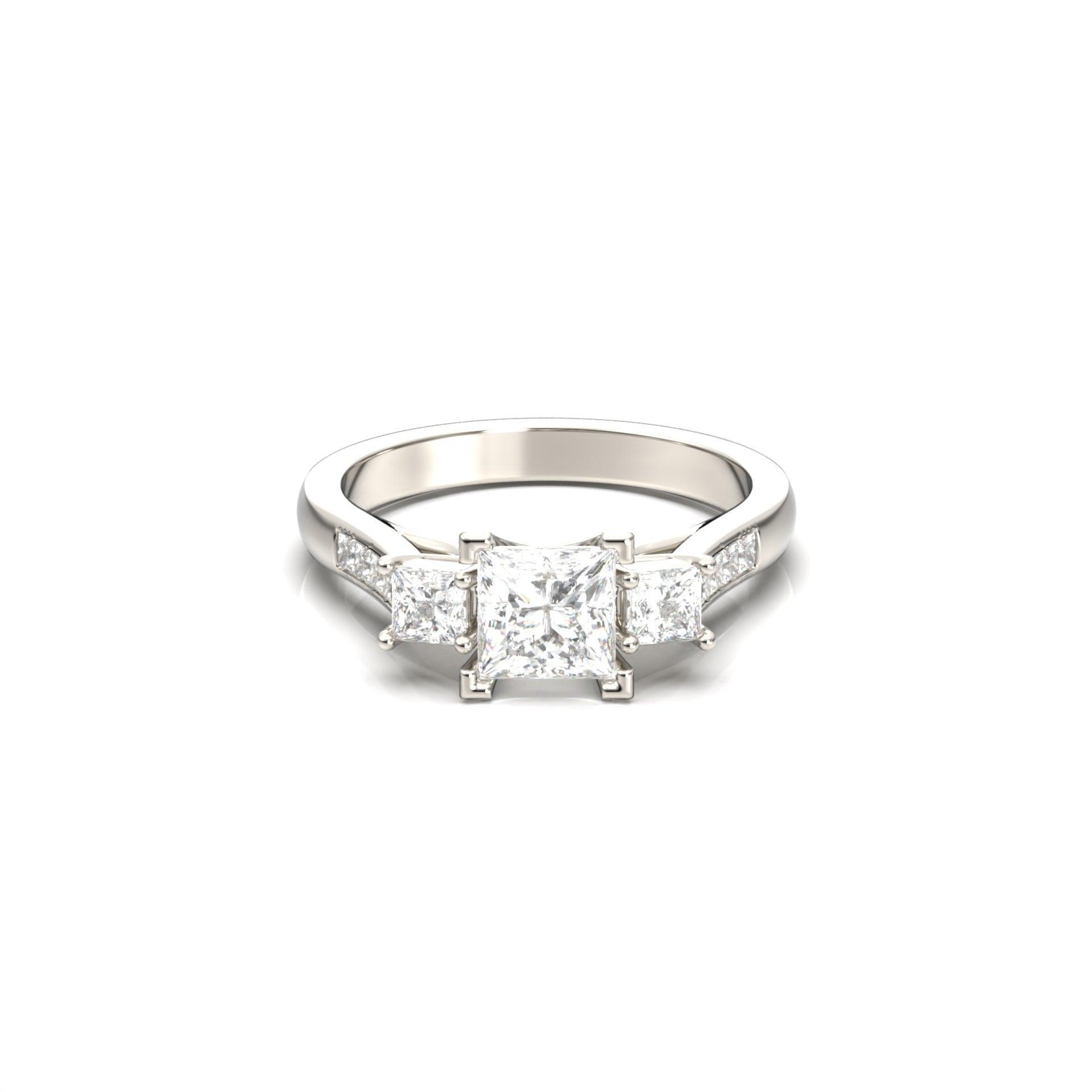 Princess Trilogy Engagement Ring - Guthrie Jewellery