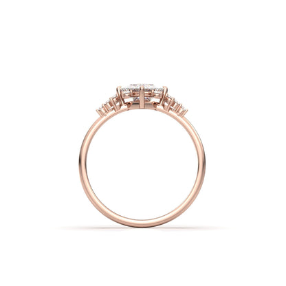 Princess With Accent Stones Moissanite Engagement Ring - Moissanite Engagement Rings