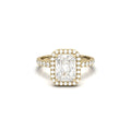 Radiant Halo Full Pavé Diamond Engagement Ring