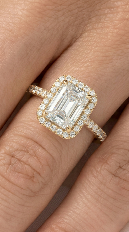 Radiant Halo Full Pavé Diamond Engagement Ring