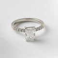 Radiant Hidden Halo & Semi Pave Diamond Engagement Ring