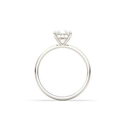 Radiant Hidden Halo Diamond Engagement Ring - Moissanite Engagement Rings