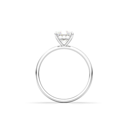Radiant Hidden Halo Diamond Engagement Ring - Moissanite Engagement Rings