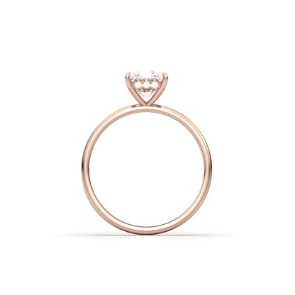 Radiant Hidden Halo Diamond Engagement Ring - Moissanite Engagement Rings