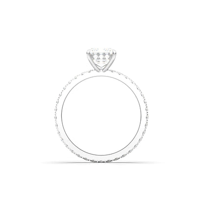 Radiant Hidden Halo Full Pavé Diamond Engagement Ring - Moissanite Engagement Rings