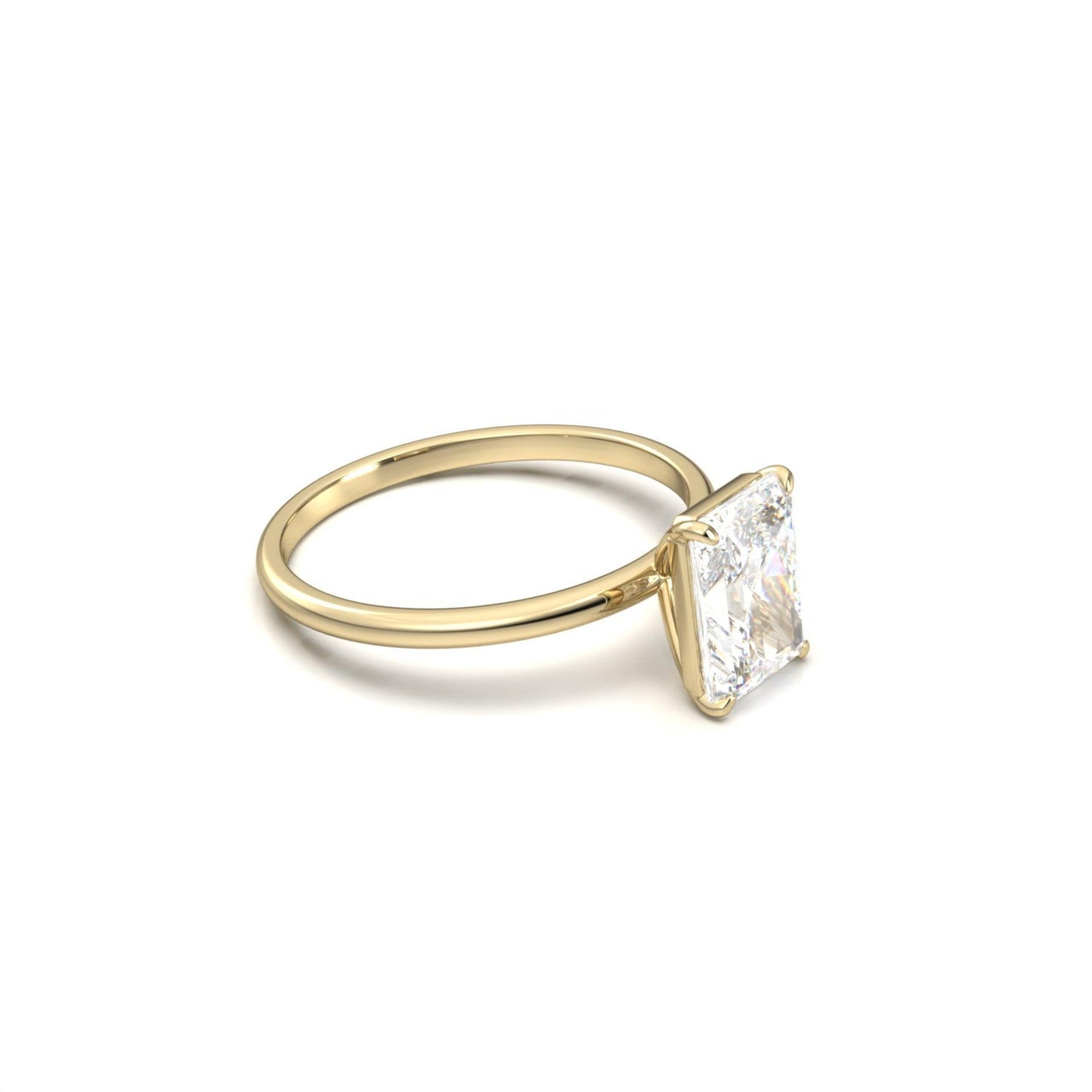 Radiant Solitaire Diamond Engagement Ring - Moissanite Engagement Rings