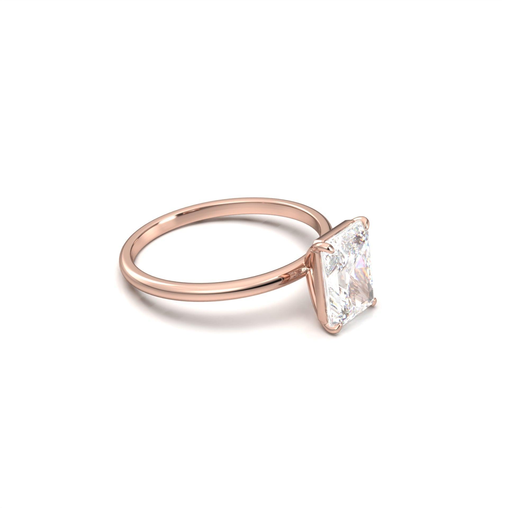 Radiant Solitaire Diamond Engagement Ring - Moissanite Engagement Rings