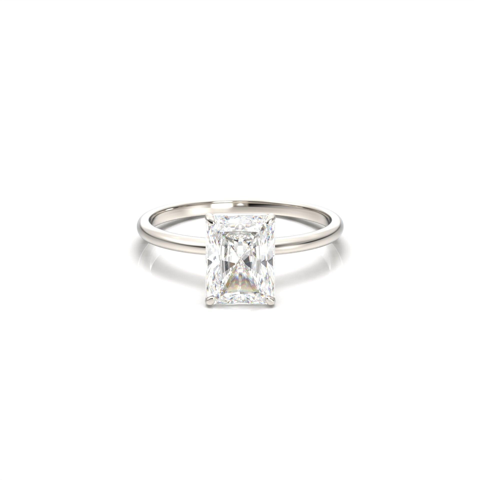 Radiant Solitaire Moissanite Engagement Ring - Moissanite Engagement Rings