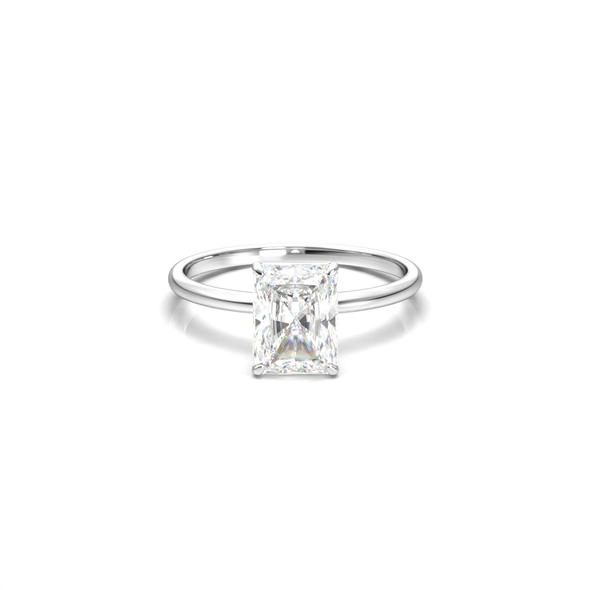 Radiant Solitaire Moissanite Engagement Ring - Moissanite Engagement Rings