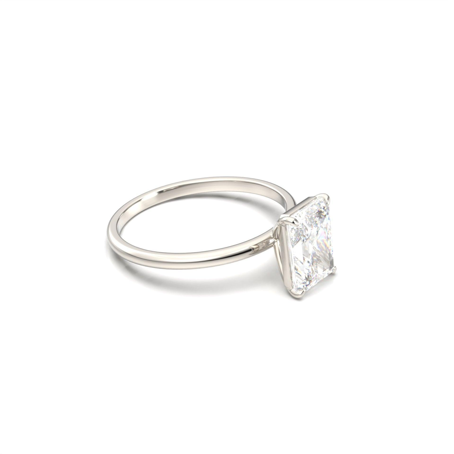 Radiant Solitaire Moissanite Engagement Ring - Moissanite Engagement Rings