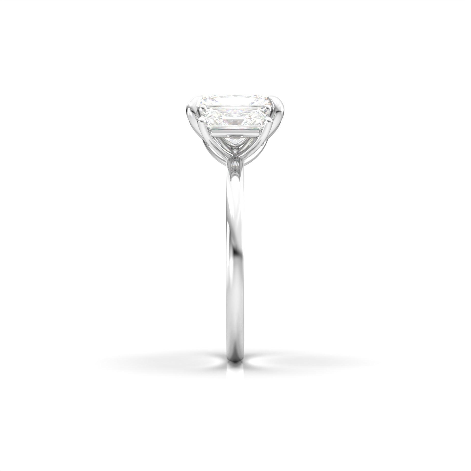 Radiant Trilogy Diamond Engagement Ring - Moissanite Engagement Rings