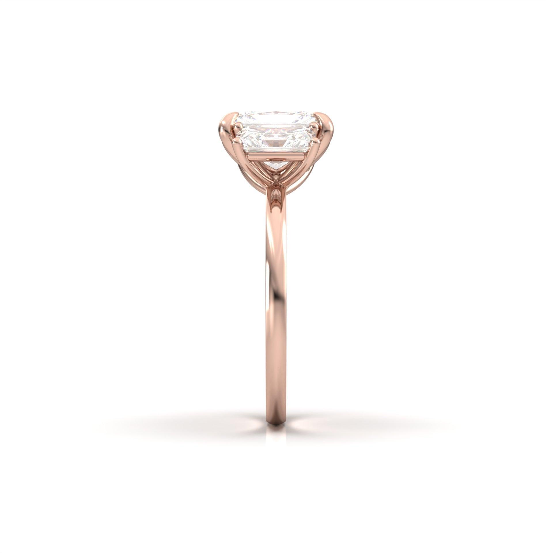 Radiant Trilogy Diamond Engagement Ring - Moissanite Engagement Rings