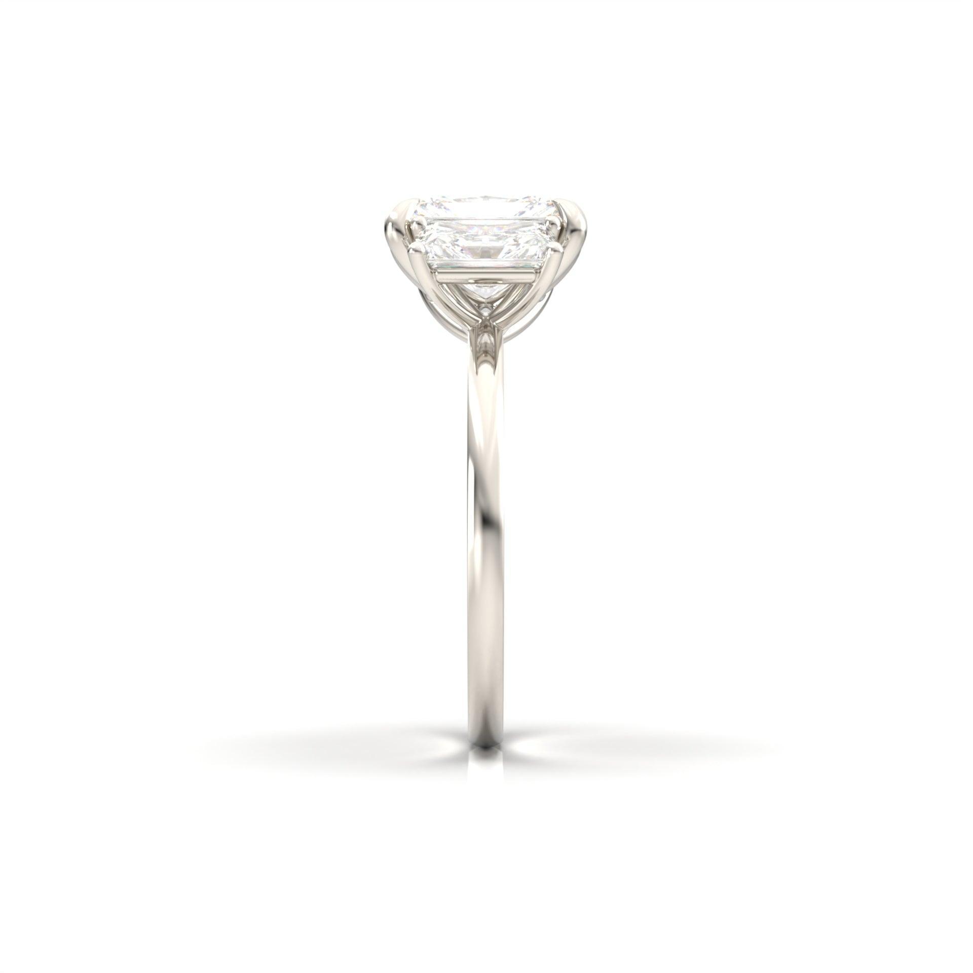 Radiant Trilogy Diamond Engagement Ring - Moissanite Engagement Rings