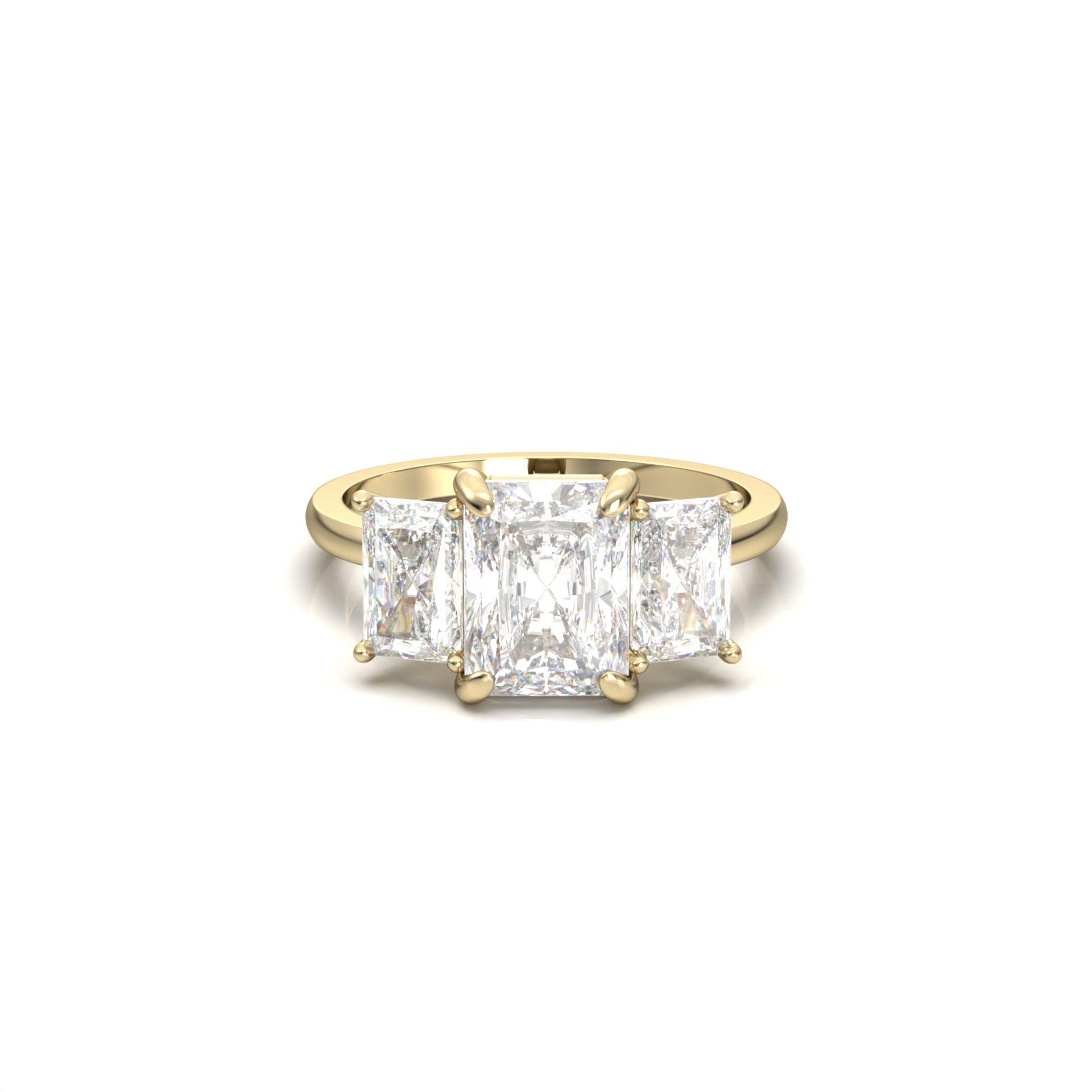 Radiant Trilogy Engagement Ring - Guthrie Jewellery