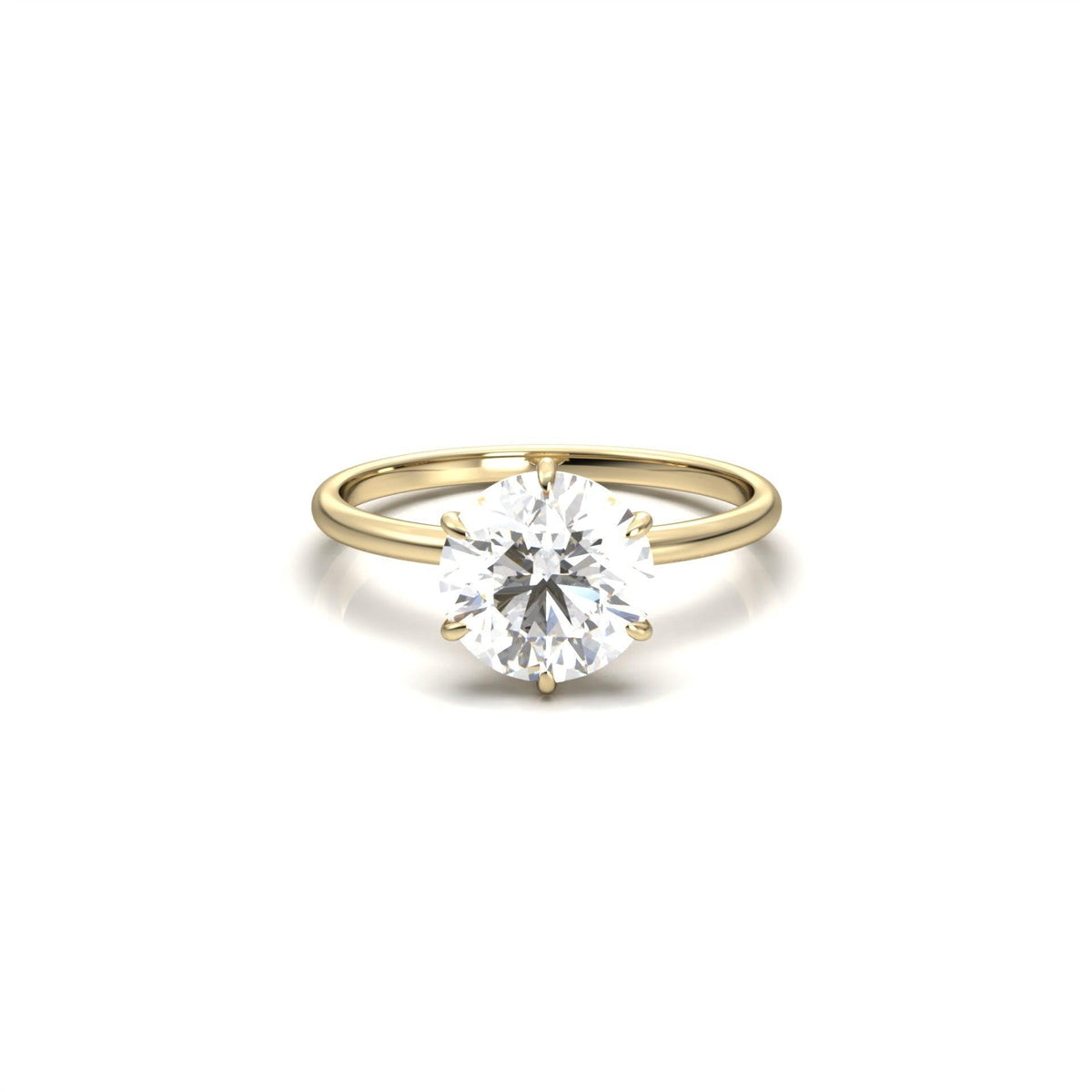 Round 6 Claw Setting With Hidden Halo Engagement Ring - Guthrie Jewellery