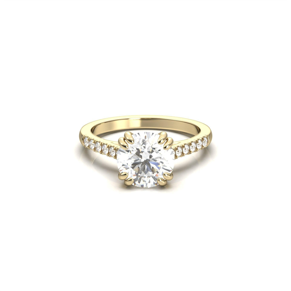 Round Hidden Halo Cathedral Setting Engagement Ring - Guthrie Jewellery