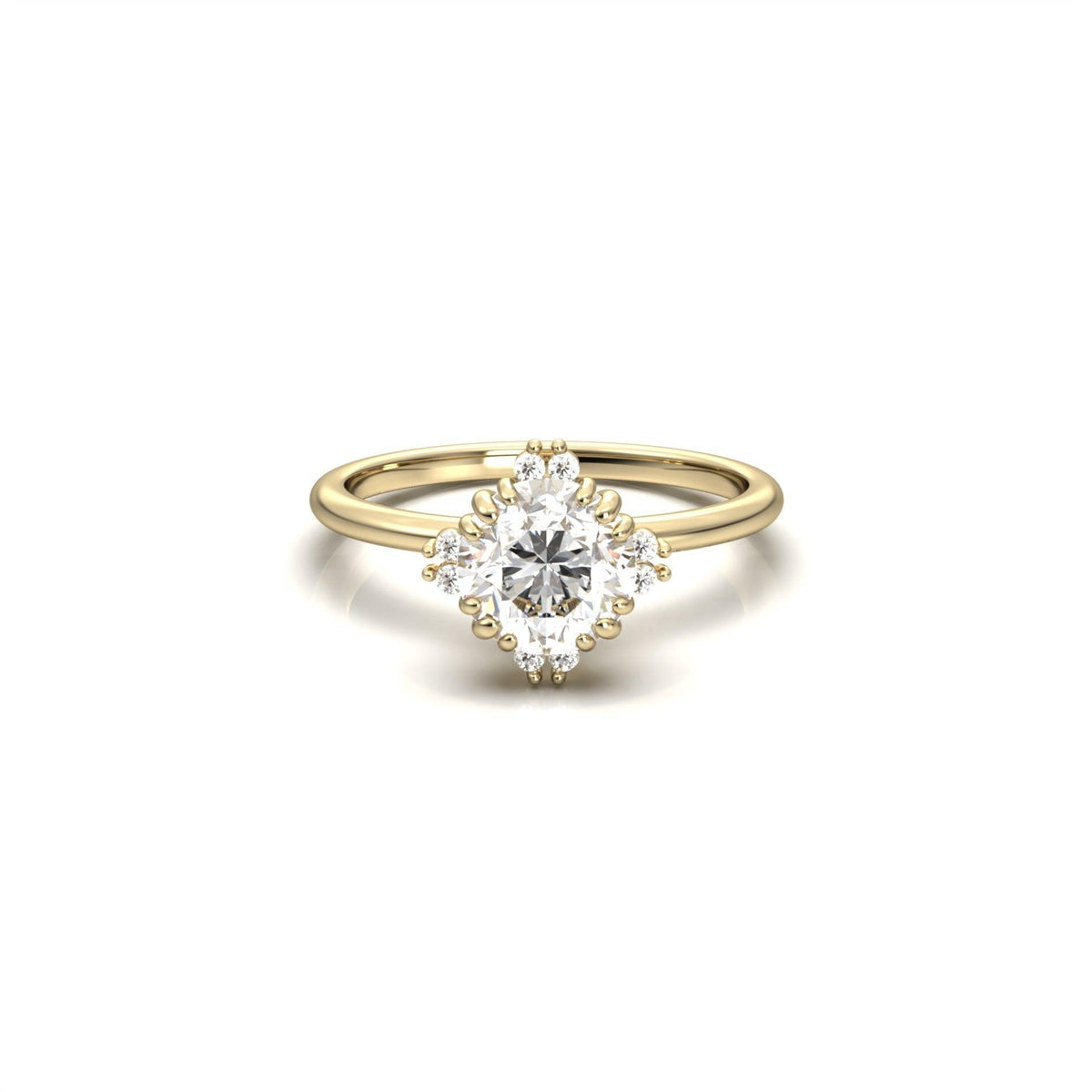 Round With Accent Stones Engagement Ring - Guthrie Jewellery