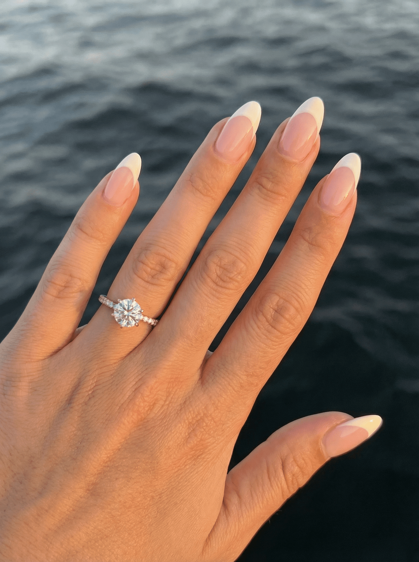 Round Half Pavé Diamond Engagement Ring - Moissanite Engagement Rings
