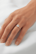 Round Half Pavé Moissanite Engagement Ring - Ready To Ship