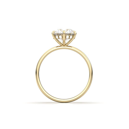 Round Hidden Halo Diamond Engagement Ring - Moissanite Engagement Rings