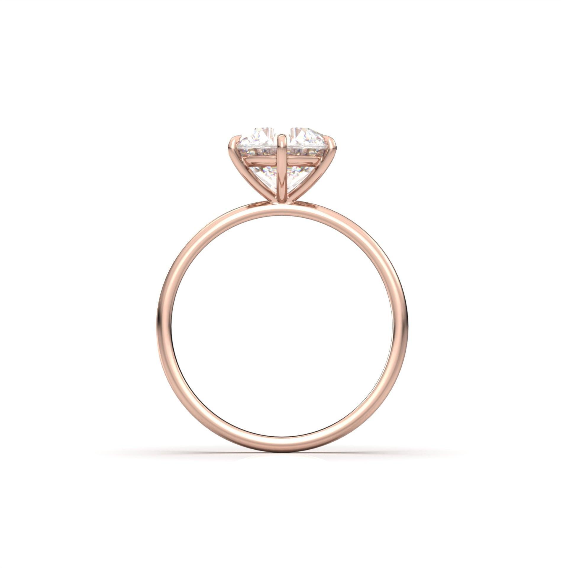 Round Solitaire 6 Claw Setting Moissanite Engagement Ring - Moissanite Engagement Rings