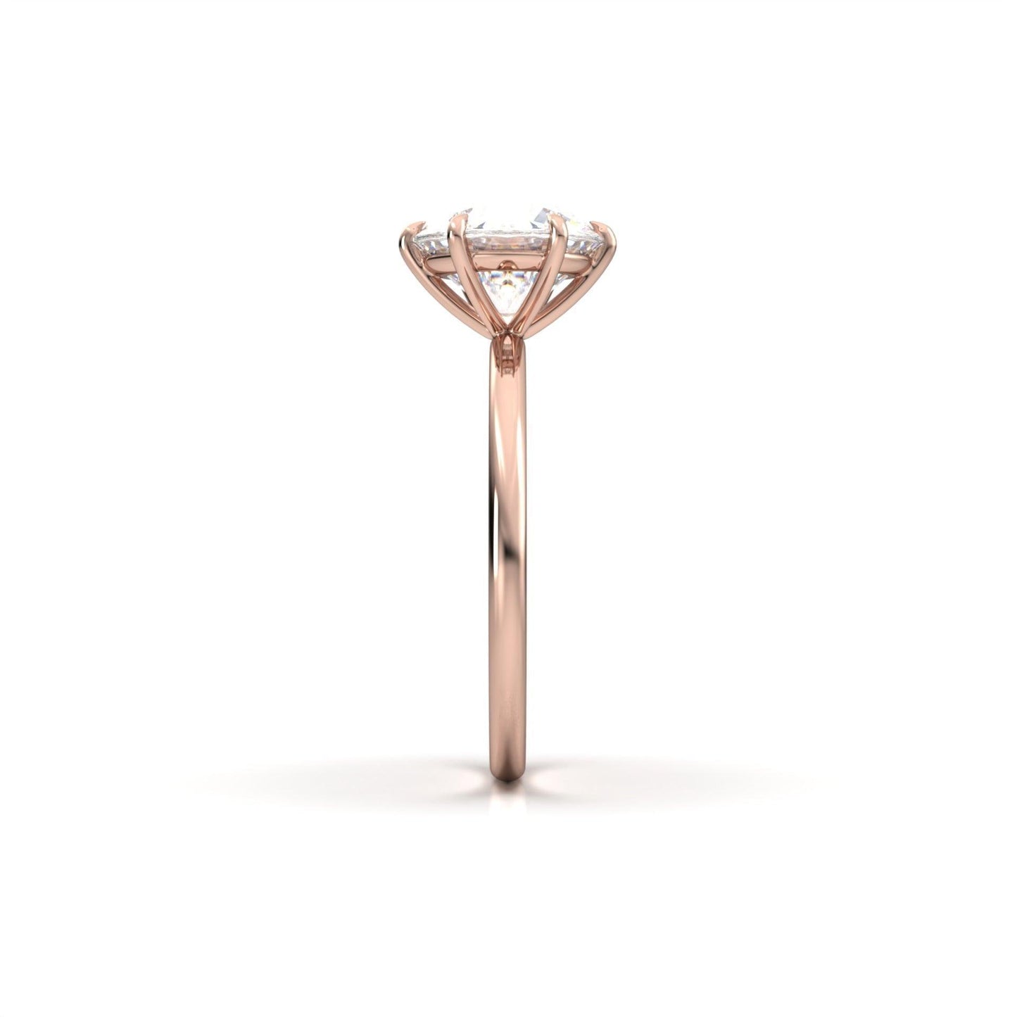 Round Solitaire 6 Claw Setting Moissanite Engagement Ring - Moissanite Engagement Rings