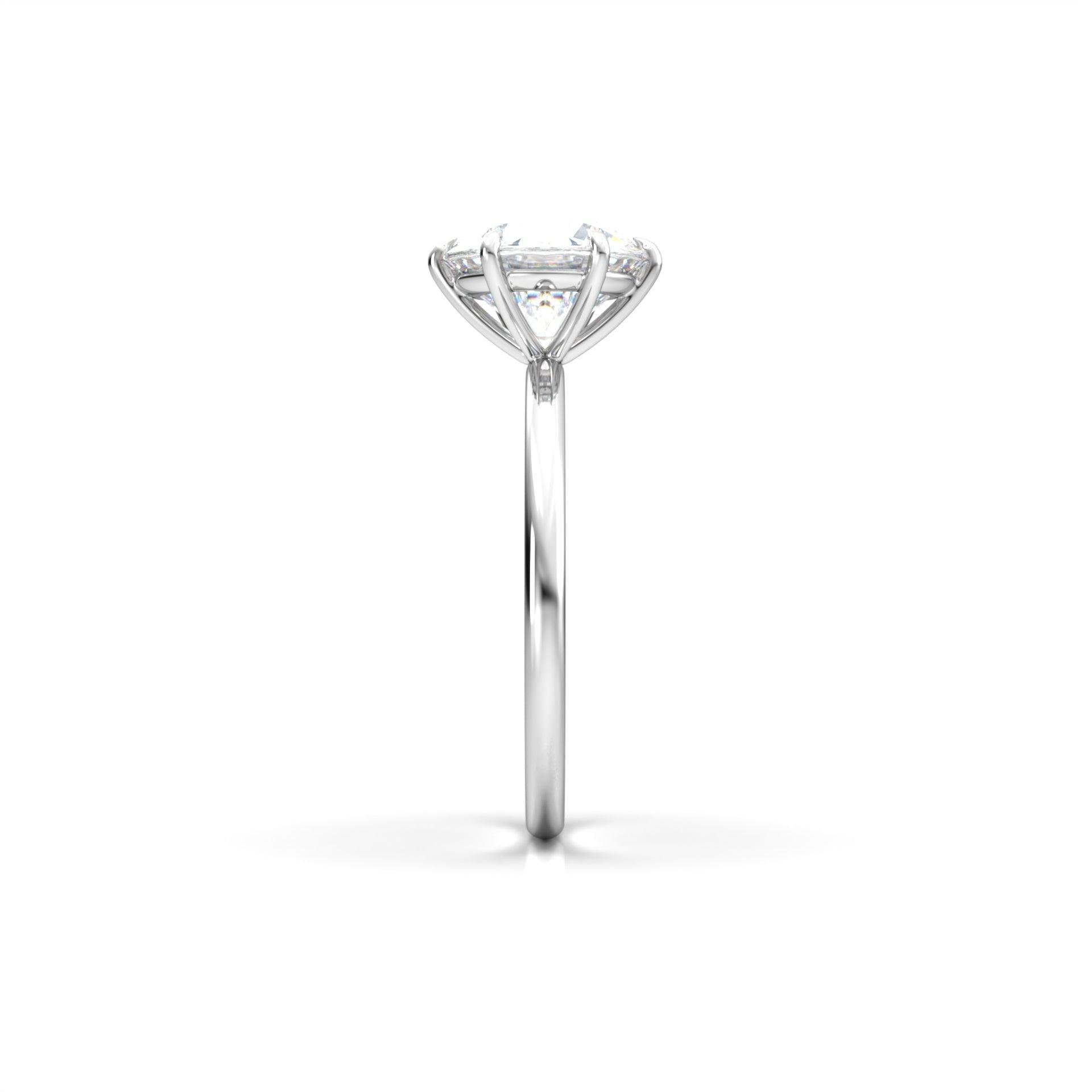 Round Solitaire 6 Claw Setting Moissanite Engagement Ring - Moissanite Engagement Rings