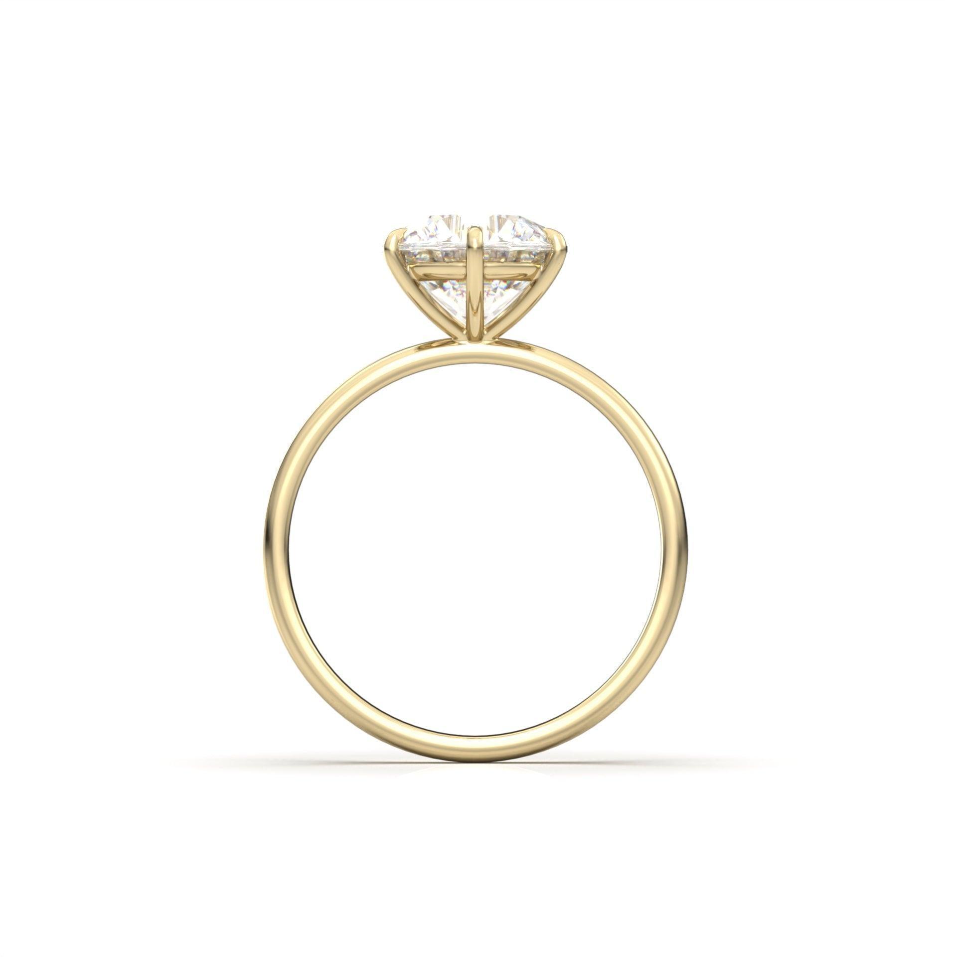 Round Solitaire 6 Claw Setting Moissanite Engagement Ring - Moissanite Engagement Rings