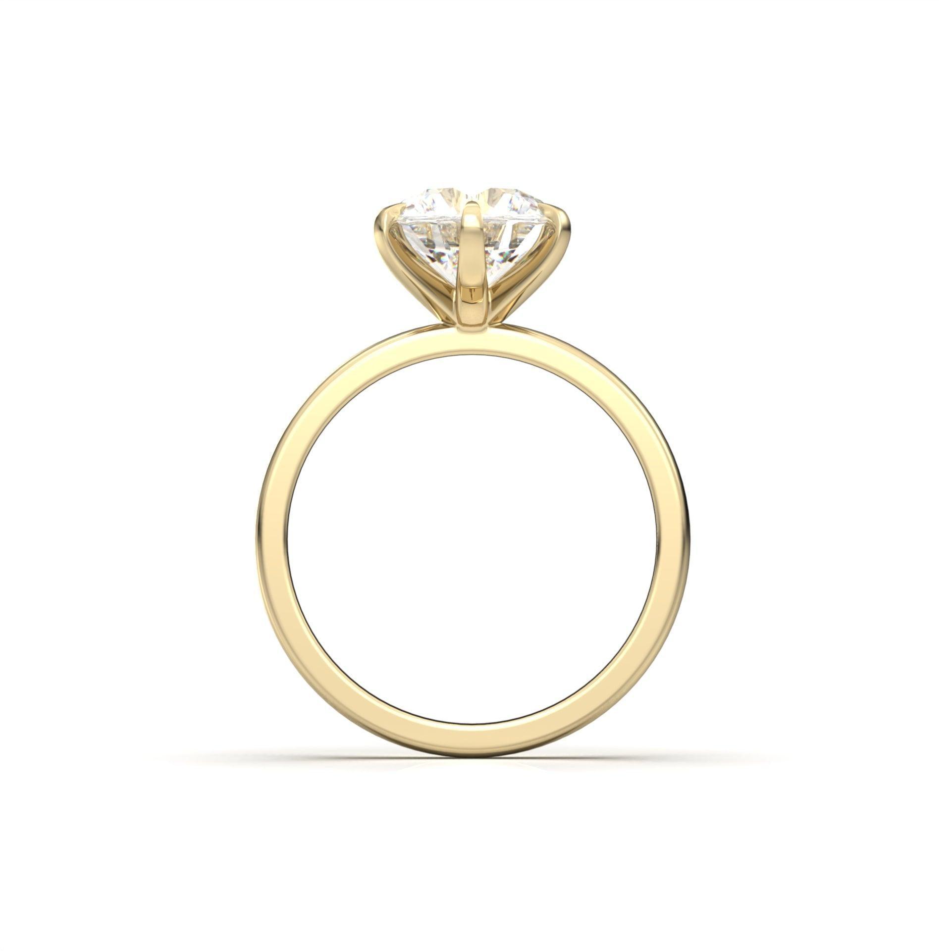 Round Solitaire Diamond Engagement Ring - Moissanite Engagement Rings