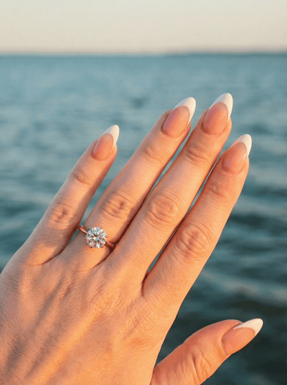 Round Solitaire Diamond Engagement Ring - Moissanite Engagement Rings